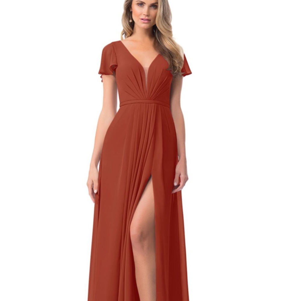 Beautiful burnt/rust color floor length gown.
